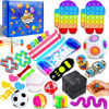 Picture of IGINOA 41 Pack Fidget Figetget Sensory Toy Box Set Push Pop Popping Figit Anxiety Autism Stress Relieve Relief Pressure Bubble Silicone Game Gift Special Need Kid Teen Adult Friend ADHD Rainbow Us