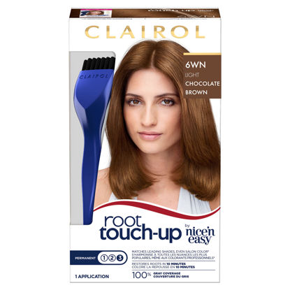 Picture of Clairol Root Touch-Up by Nice'n Easy Permanent Hair Dye, 6WN Light Chocolate Brown Hair Color, Pack of 1