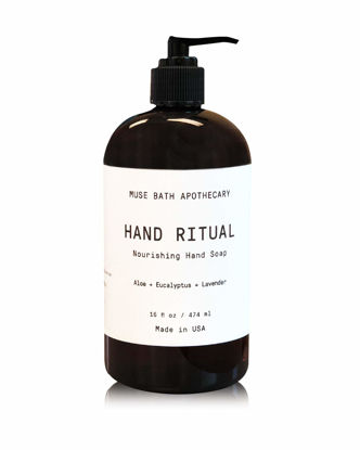 Picture of Muse Bath Apothecary Hand Ritual - Aromatic and Nourishing Hand Soap, Infused with Natural Aromatherapy Essential Oils - 16 oz, Aloe + Eucalyptus + Lavender