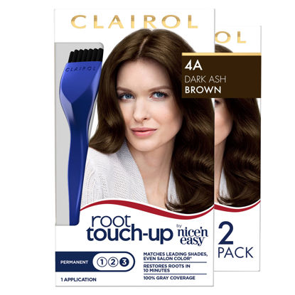 Picture of Clairol Root Touch-Up by Nice'n Easy Permanent Hair Dye, 4A Dark Ash Brown Hair Color, Pack of 2