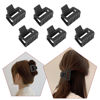 Picture of 12 Pcs Rectangle Hair Clips, Hair Accessories for Women and Girls, Including 6 Pcs 4 Inch Large Claw Clips for Thick Hair and 6 Pcs 2 inch Small Hair Claw Clips for Thin Hair (Black)