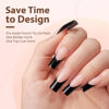 Picture of Black French Tip Gel Nails, BTArtboxnails Long Square Soft Gel Nail Tips Nude, Unltra Fit Black French Tip Press On Nails, 3 in 1 X-coat Tips with Pre-applied Tip Primer & Base Coat Cover, Soak Off French Tips for Nail Extensions