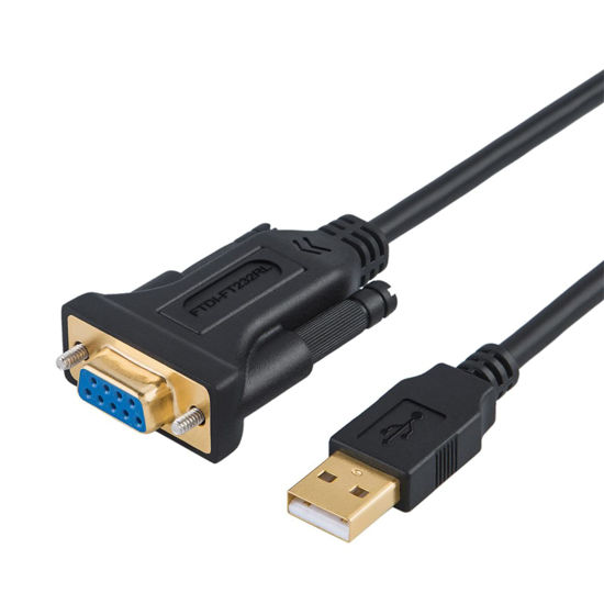 Picture of CableCreation USB to RS232 Serial Adapter (FTDI Chip), 6.6 Feet USB to DB9 Female Converter Cable for Windows 10, 8.1, 8, 7, Vista, XP, Linux and Mac OS X, macOS, 2 Meters/Black