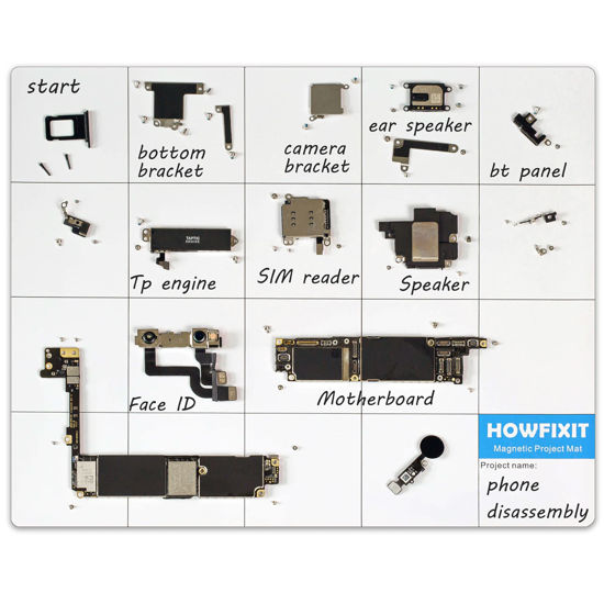 Picture of HowFixit Magnetic Project Mat - Organize and Disassemble Electronics, Laptops, Smartphones, Game Consoles, Smartwatches, iPhones, iPad, etc.