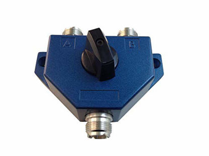 Picture of Anteenna TW-102BLUE 2 Position Coaxial Switch for 144/440MHz HAM CB or HF/VHF/UHF Radio UHF Female (SO-239) Connector Plated NI