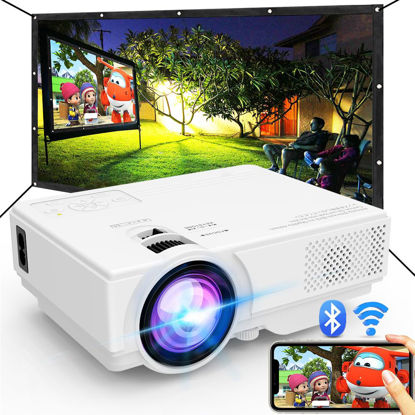 Picture of Projector with WiFi and Bluetooth, 2023 Upgrade 9500L Outdoor Projector, Mini Movie Projector Supports 1080P Synchronize Smartphone Screen by WiFi/USB Cable for Home Entertainment