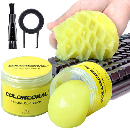 Picture of COLORCORAL 2Pack Keyboard Cleaning Gel Set Universal Dust Cleaner for PC Keyboard Cleaning Car Detailing Slime Laptop Dusting Home and Office Electronics Cleaning Kit Computer Cleaning Slime