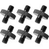 Picture of 1/4" Male to 1/4" Male Threaded Tripod Screw Adapter Double Head Stud Standard Mounting Thread Converter for Camera Cage Mount Light Stand Monopo Shoulder Rig Tripod Black-6 Packs