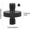 Picture of 1/4" Male to 1/4" Male Threaded Tripod Screw Adapter Double Head Stud Standard Mounting Thread Converter for Camera Cage Mount Light Stand Monopo Shoulder Rig Tripod Black-6 Packs