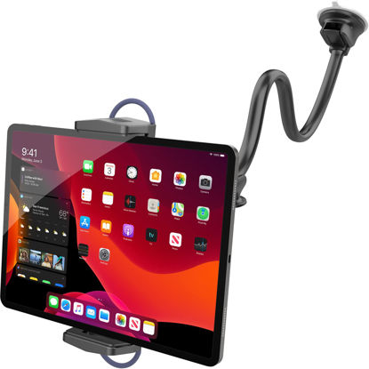 Picture of APPS2Car Long Arm Tablet Mount for Car Truck SUV MPV RV, Suction Cup Windshield Holder Compatible with 4.5-12.9 Inch iPad Pro Air Mini Tablets Samsung Galaxy Tab S8 Ultra S8+ S8 S7+ S7 S6 S5e S4 S3 S2