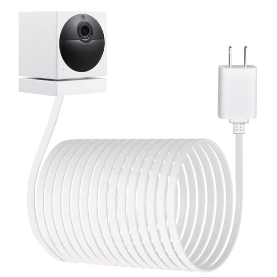 Picture of 30ft/9m Power Extension Cable for WyzeCam/WyzeCam V3/ WyzeCam Pan/Wyze Cam Pan V2/ KasaCam/NestCam Indoor/Yi Cam,USB to Micro USB Charging and Data Sync Cord （Camera not Included）