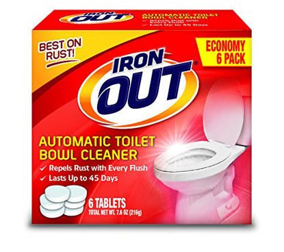 Picture of Iron OUT Automatic Toilet Bowl Cleaner, Repel Rust and Hard Water Stains with Every Flush, Household Toilet Cleaner, Pack of 1, 6 Tablets