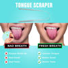 Picture of BASIC CONCEPTS Tongue Scraper (2 Pack), Reduce Bad Breath (Travel Cases Included), Stainless Steel Tongue Cleaners, Metal Tongue Scraper, Tongue Scraper for Adults - Fresher Breath in Seconds