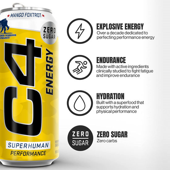 GetUSCart- C4 Energy Carbonated Zero Sugar Energy Drink, Pre Workout ...