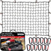 Picture of TireTek Cargo Net for Pickup Truck Bed- 4' x 6' Stretches to 8' x 12'- Heavy Duty Small 4”x4” Latex Bungee Net Mesh with 12 Metal Carabiners - Compatible with Ford, Dodge RAM, Chevy, Toyota