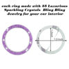 Picture of LivTee 2 PCS Crystal Double Rhinestone Car Engine Start Stop Decoration Ring, Bling Car Interior Accessories for Women, Push to Start Button Cover/Sticker, Key Ignition & Knob Bling Ring, Purple