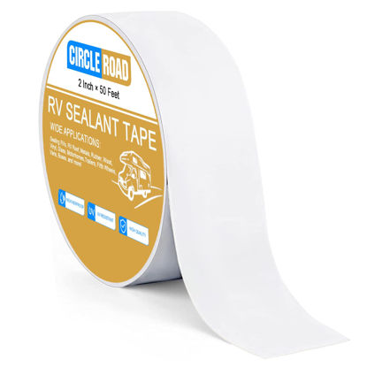 Picture of RV Roof Tape White, 2 Inch X 50 Feet RV Repair Sealant Tape, Stop Camper Roof Leaks, UV-Resistant, Weatherproof and Durable for Camper, Trailer, Boat(2In-50FT)