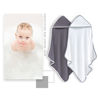 Picture of BAMBOO QUEEN 2 Pack Bamboo Baby Bath Towel - Ultra Absorbent - Ultra Soft Hooded Towels for Kids - X Large Size for 0-7 Yrs (White and Dark Grey, 37.5 x 37.5 Inch)