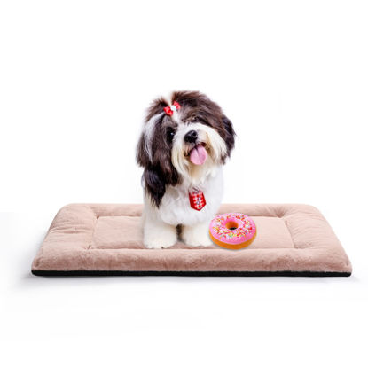 Picture of Dog Beds Crate Pad for Small Dogs Fit Metal Dog Crates,Ultra Soft Dog Crate Bed Washable & Anti-Slip Kennel Pad for Dogs Cozy Sleeping Mat,Pink 24inch