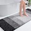 Picture of OLANLY Luxury Bathroom Rug Mat, Extra Soft and Absorbent Microfiber Bath Rugs, Non-Slip Plush Shaggy Bath Carpet Runner, Machine Wash Dry, Bath Mats for Bathroom Floor, Tub and Shower, 59x24, Black