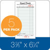 Picture of Adams Guest Check Pads, Single Part, Perforated, White, 3-2/5" x 6-3/4 ", 50 Sheets/Pad, 5 Pads/Pack (525SWMT)