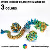 Picture of OVV3D 3D Printer Filament, Tri-Colors PLA Filament 1.75mm, Coextrusion Silk PLA Filament, Rainbow PLA Filament with Silk PLA Blue-Green-Orange, 3D Printing Filament +/-0.02mm, 1kg/2.2lbs