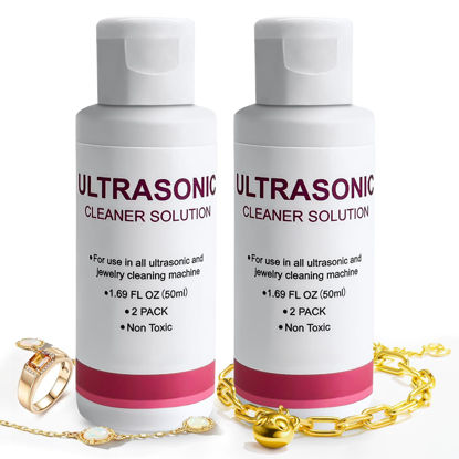 Picture of Ultrasonic Jewelry/Eye Wear Cleaning Solution Concentrate (Pack of 2) - Jewelry Non-Toxic Cleaner Concentrate for use in Cleaning Machines, 1.69FL OZ