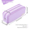 Picture of CICIMELON Large Capacity Pencil Case 3 Compartment Pouch Pen Bag for School Teen Girl Boy Men Women (Purple)