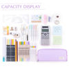 Picture of CICIMELON Large Capacity Pencil Case 3 Compartment Pouch Pen Bag for School Teen Girl Boy Men Women (Purple)