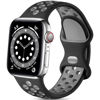 Picture of Lerobo Sport Bands Compatible with Apple Watch Band 41mm 40mm 38mm,Stylish Breathable Soft Silicone Sport Replacement Strap Compatible for iWatch SE Series 8 7 6 5 4 3 2 1 for Women Men,Black/Gray,M/L