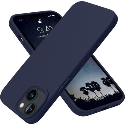 Picture of OTOFLY Designed for iPhone 13 Phone Case, Silicone Shockproof Slim Thin Phone Case for iPhone 13 6.1 inch (Midnight Blue)