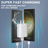 Picture of Super Fast Charger Type C, 25W USB C Wall Charger Fast Charging for Samsung Galaxy S23 Ultra/S23/S23+/S22/S22 Ultra/S22+/S21 Ultra/S20 Ultra/Note 20/Note 10/Z Fold 3 with 10FT C Charger Cable 2Pack