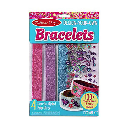 Picture of Melissa & Doug Design-Your-Own Bracelets With 100+ Sparkle Gem and Glitter Stickers - Kids Snap Bracelets, Jewelry Crafts For Kids Ages 4+