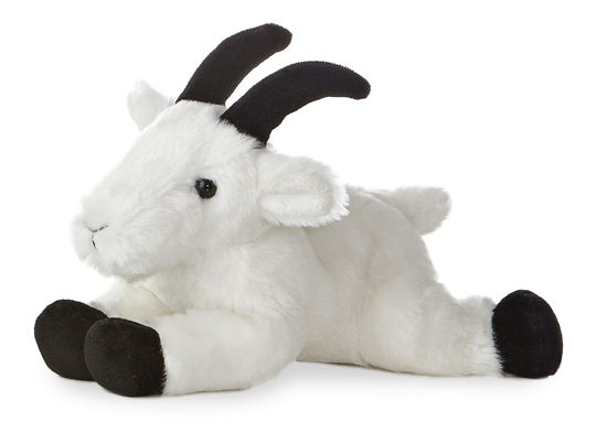 Picture of Aurora® Adorable Mini Flopsie™ Rocky Mountain Goat™ Stuffed Animal - Playful Ease - Timeless Companions - White 8 Inches