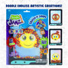 Picture of DoodleJamz JellyPics - Squishy Drawing Pads Filled with Non-Toxic Sensory Beads and Gel - No-Mess Fidget Art - ASMR - Re-usable to Make Endless Artistic Creations (Red, Purple, Yellow Beads)