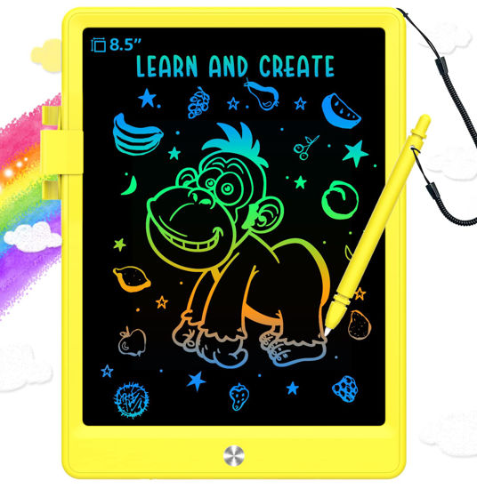 Picture of Toddler Toys for 3-6 Years Old Girls Boys, LCD Writing Tablet 8.5 Inch Doodle Board, Electronic Drawing Tablet, Drawing Pads,Travel Gifts for Kids Age 3 4 5 6 7 Year Old Girls Boys (Yellow)