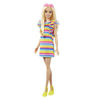 Picture of Barbie Doll, Kids Toys and Gifts, Blonde with Braces and Rainbow Dress, Fashionistas, Clothes and Accessories