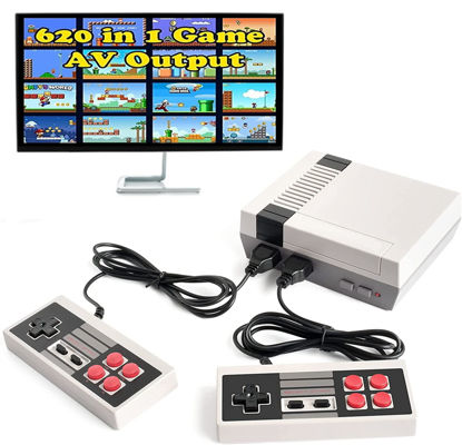 Picture of Classic Edition Mini Retro Game Console,AV Output Plug & Play Classic Mini Video Games, Built-in 620 Games with 2 Classic Controllers, Birthday Gifts Choice for Children/Adults