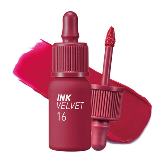 Picture of Peripera Ink the Velvet Lip Tint | High Pigment Color, Longwear, Weightless, Not Animal Tested, Gluten-Free, Paraben-Free | #016 HEART FUCHSIA PINK, 0.14 fl oz