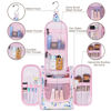 Picture of Narwey Hanging Travel Toiletry Bag Cosmetic Make up Organizer for Women and Men (Medium, Pink Flower)