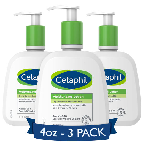 Picture of Cetaphil Body Moisturizer, Hydrating Moisturizing Lotion for All Skin Types, Suitable for Sensitive Skin, NEW 4 oz Pack of 3, Fragrance Free, Hypoallergenic, Non-Comedogenic