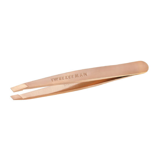 Picture of Tweezerman Mini Slant Tweezer Rose Gold - Tweezers for Eyebrows, Travel Tweezers for Eyebrows, Facial Hair, Ingrown Hair (Rose Gold)