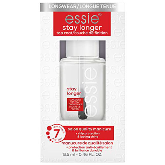 Picture of Essie Nail Care, Salon-Quality Longwear Top Coat, 8-Free Vegan, Stay Longer, 0.46 fl oz