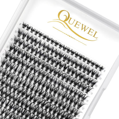 Picture of QUEWEL Lash Clusters 240Pcs Cluster Lashes 30D 0.07C Curl Mix8-14mm Individual Lashes Soft&Comfortable DIY Eyelash Extension at Home(30D 0.07C MIX8-14)