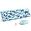 Picture of MOFII Wireless Keyboard and Mouse Combo, Blue Retro Keyboard with Round Keycaps, 2.4GHz Dropout-Free Connection, Cute Wireless Mouse for PC/Laptop/Mac/Windows XP/7/8/10 (Blue-Colorful)