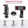 Picture of Camera Phone Hot Shoe Holder - ST-06s Cell Phone Tripod Mount Adapter 2 Cold Shoe Phone Clip 360 Rotation Smartphone Clamp Compatible for iPhone Android Sony Canon DJI Ronin S/SC Zhiyun Gimbals