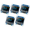 Picture of Hosyond 5 Pcs 0.96 Inch OLED I2C IIC Display Module 12864 128x64 Pixel SSD1306 Mini Self-Luminous OLED Screen Board Compatible with Arduino Raspberry Pi(Blue and Yellow)