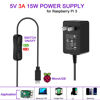 Picture of [5V 3A UL Listed] iUniker Power Supply for Raspberry Pi 3, Power Supply for Raspberry Pi MicroUSB Power Supply with on/Off Switch Compatible with Raspberry Pi 3/ 3b+/ Zero/Zero 2w