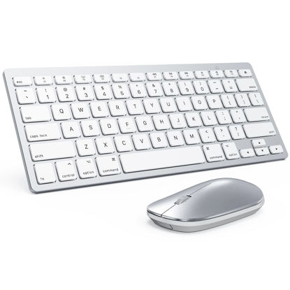 Picture of Bluetooth Keyboard and Mouse for Mac, OMOTON Ultra-Slim Mac Keyboard and Mouse Combo, Wireless Keyboard and Mouse for Mac, MacBook Pro/Air, iMac, Mac Mini, Laptop and PC (Silver)