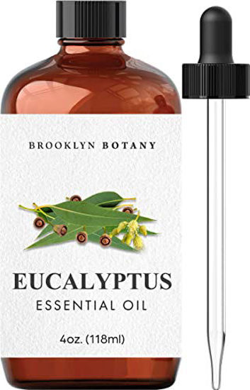 Picture of Brooklyn Botany Eucalyptus Essential Oil - 100% Pure and Natural - Therapeutic Grade Essential Oil with Dropper - Eucalyptus Oil for Aromatherapy and Diffuser - 4 Fl. OZ